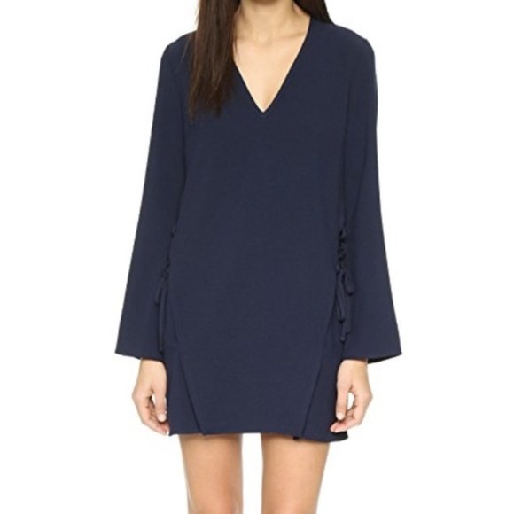 FINDERS KEEPERS Lace Up Navy Dress Medium NWT - Picture 7 of 7